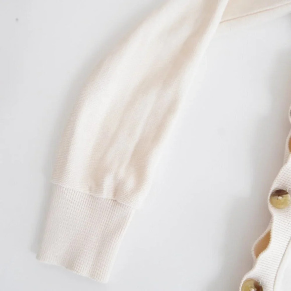 Anthropologie Saturday Sunday Cream V-Neck Side Button Asymmetrical Sweater XS - Picture 10 of 14